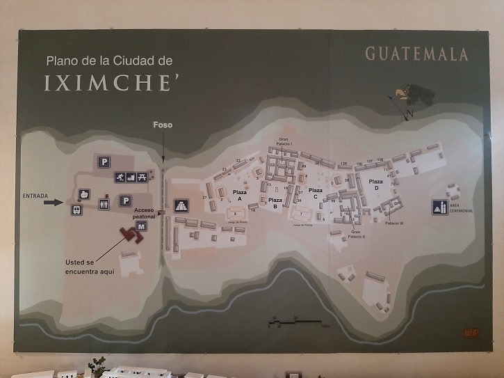 Plano de la ciudad de Iximché