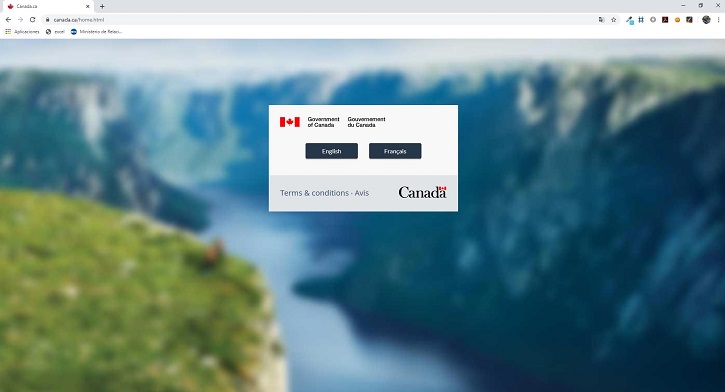sitio web del gobierno canadiense